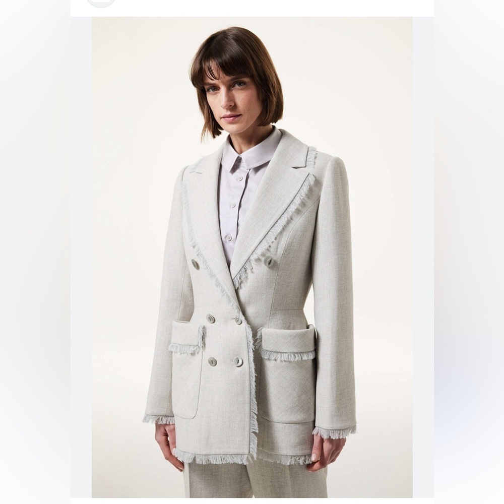 Machka Linen Blend Double Breasted Suit Size Medium/ Large NWOT